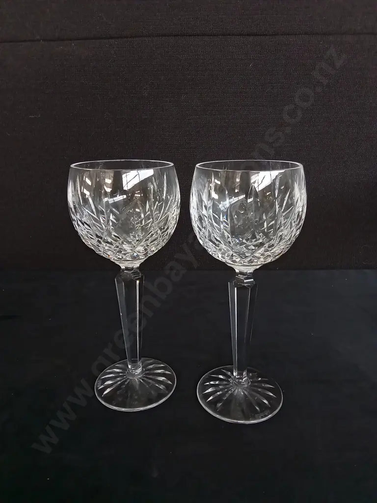 2 VINTAGE HOCK LISMORE BY WATERFORD CRYSTAL GLASSES Image 1++
