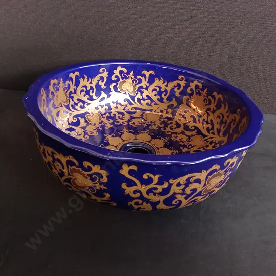 DECORATIVE PORCELAIN COUNTERTOP BASIN ROUND DIAMETER WIDTH 410-420MM HEIGHT 150~160M