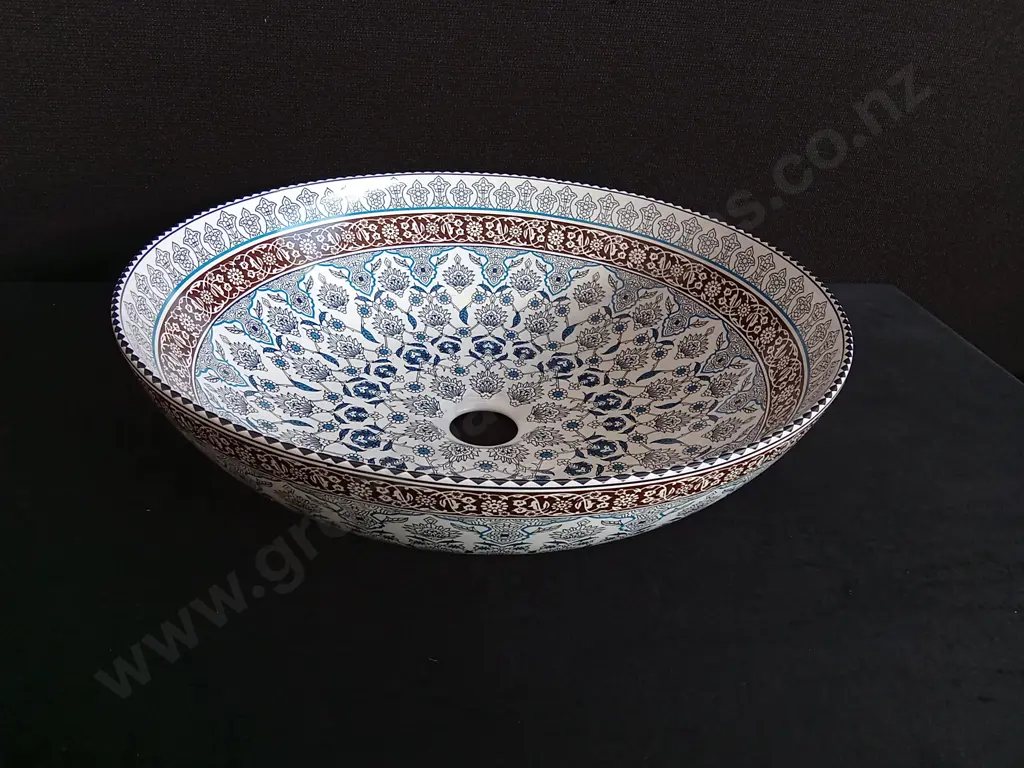 DECORATIVE PORCELAIN COUNTERTOP BASIN ROUND DIAMETER WIDTH 410-420MM HEIGHT 150~160M Image 1++