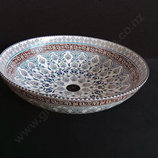 DECORATIVE PORCELAIN COUNTERTOP BASIN ROUND DIAMETER WIDTH 410-420MM HEIGHT 150~160M
