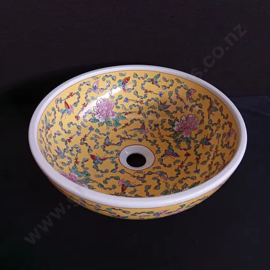 DECORATIVE PORCELAIN COUNTERTOP BASIN ROUND DIAMETER WIDTH 410-420MM HEIGHT 150~160M