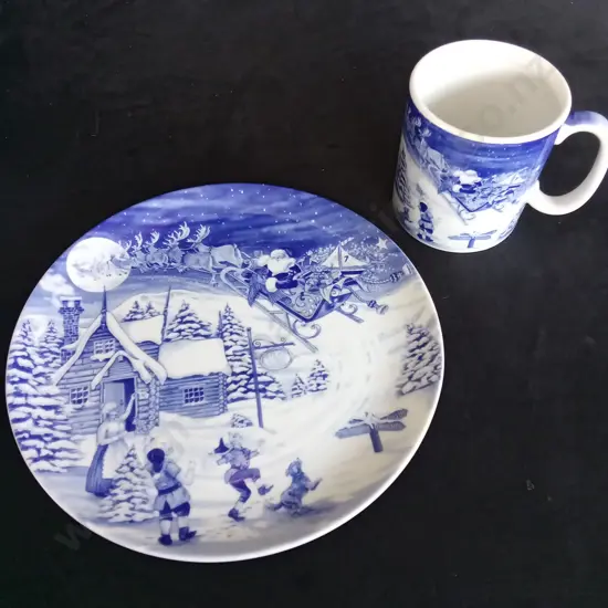 SPODE SANTAS BIG DAY THE OFF PLATE AND MUG