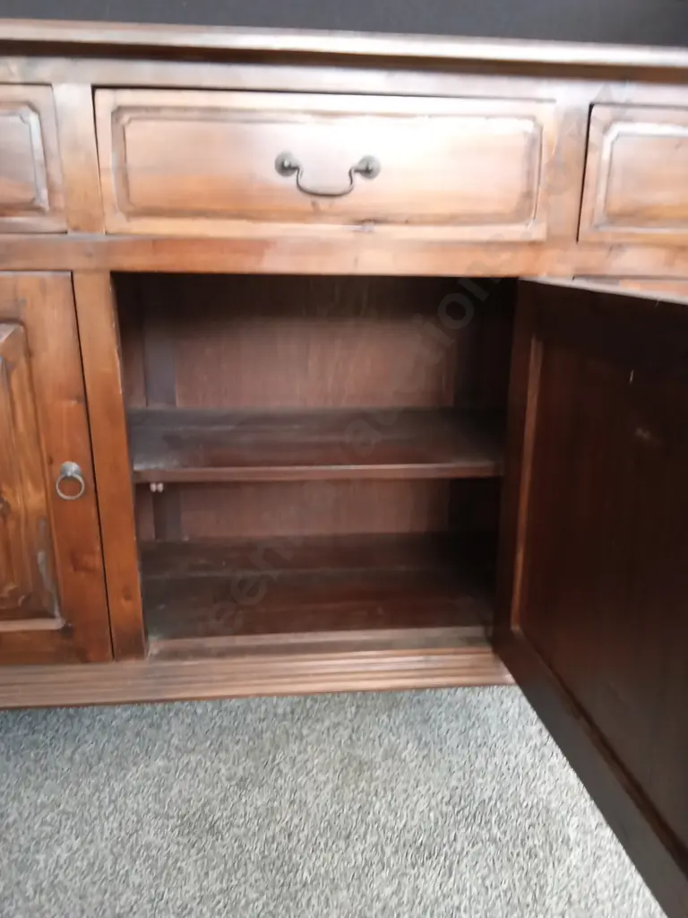 SOLID WOOD SIDEBOARD H89CM D43CM L1.69M SMALL DAMAGE ON TOP AS PICTURED Image 1++