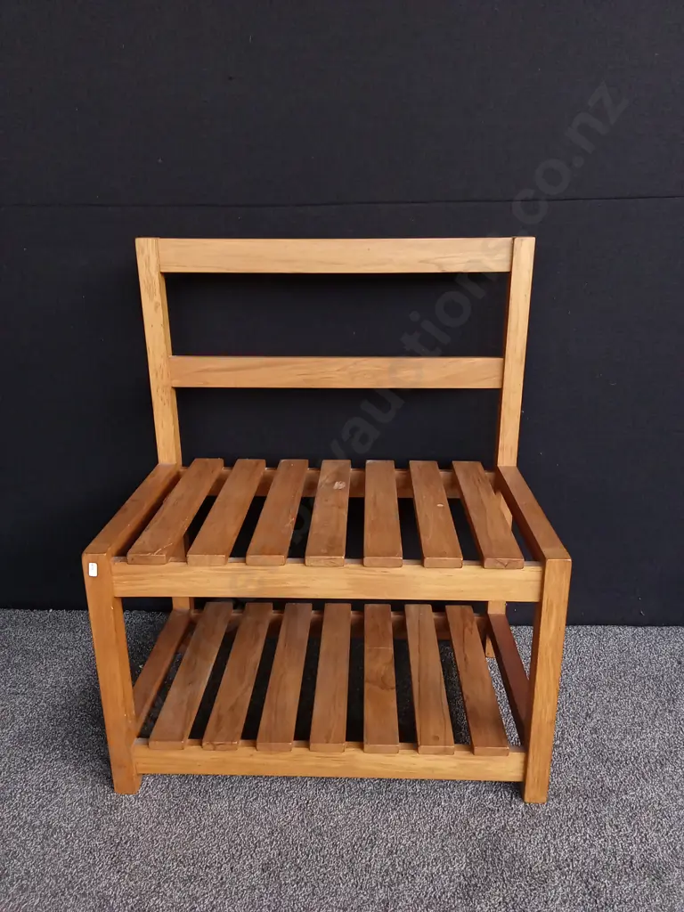 WOODEN PLANT STAND/ BENCH W 81 CM X D 48.5 CM X H 51 CM Image 1++