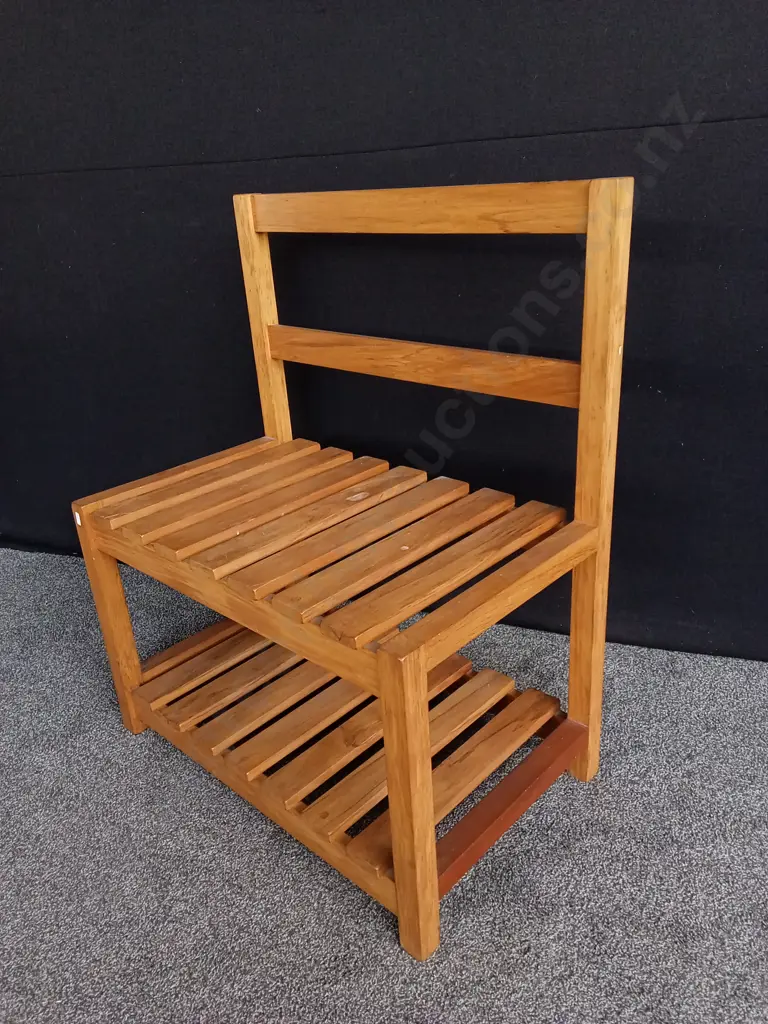 WOODEN PLANT STAND/ BENCH W 81 CM X D 48.5 CM X H 51 CM Image 1++