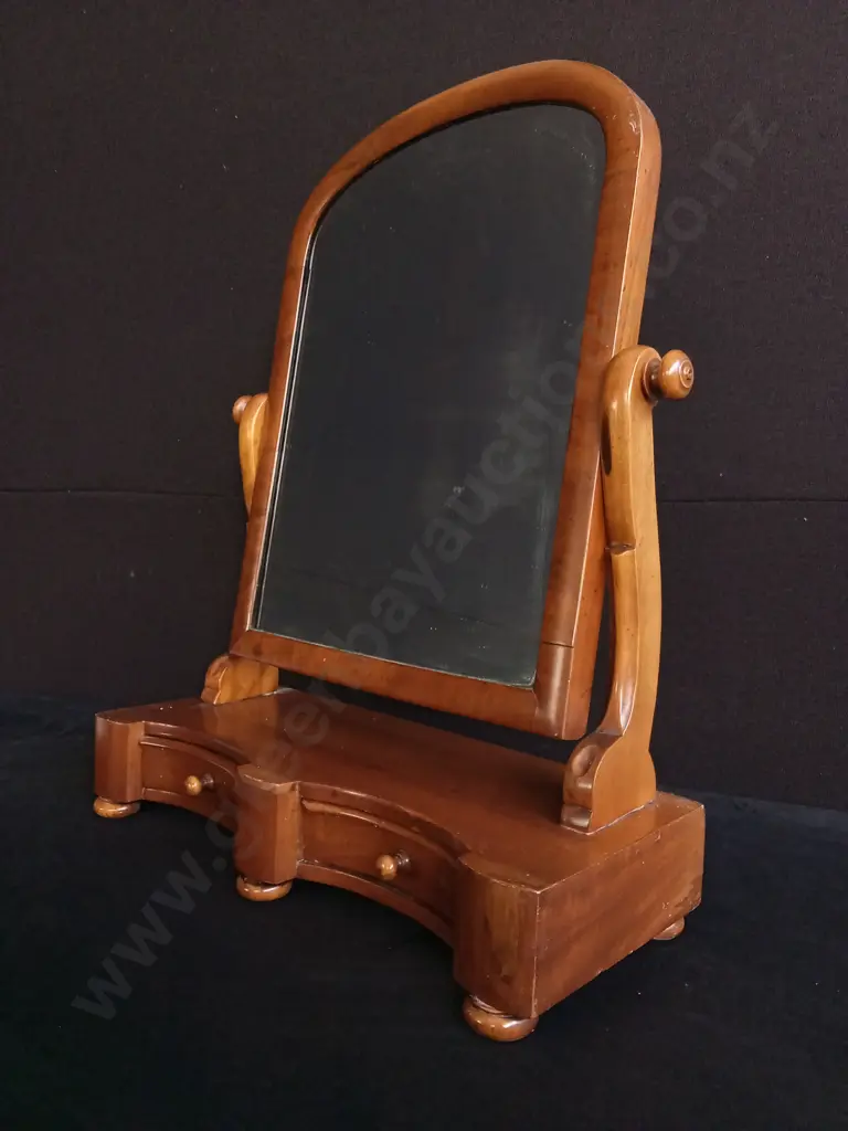 ANTIQUE MAHOGANY SWING TOILET DRESSING TABLE MIRROR H 64CM Image 1++