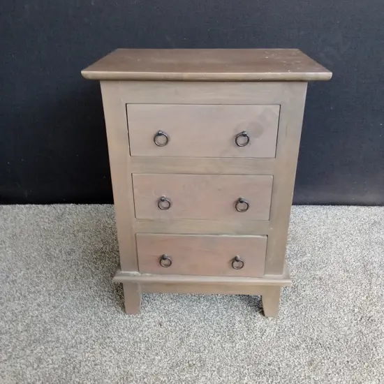 WOODEN BEDSIDE TABLE L19CM D13CM H26CM
