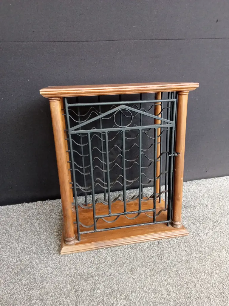 ANTIQUE ARTHUR UMANOFF STYLE WINE RACK H81CM W27CM D43CM Image 1++