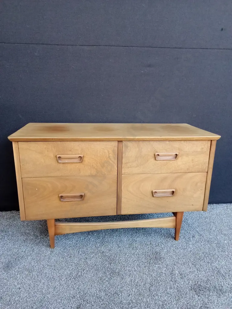 WOODEN MID-CENTURY MODERN DRAWERS L98CM D41.6CM H62CM Image 1++