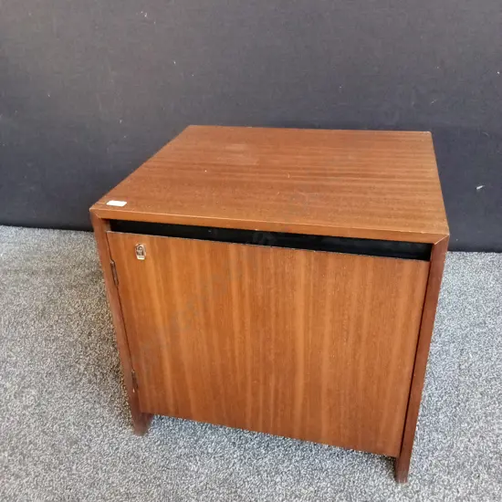 WOODEN RECORD CABINET H43.5CM W45CM D39CM