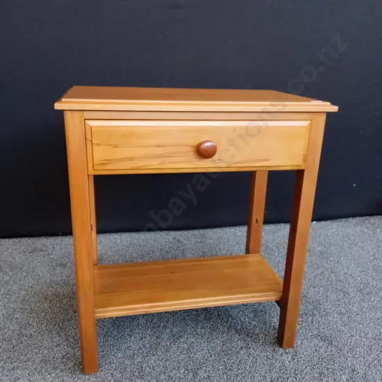 WOODEN SIDE TABLE L62CM D37CM H69CM