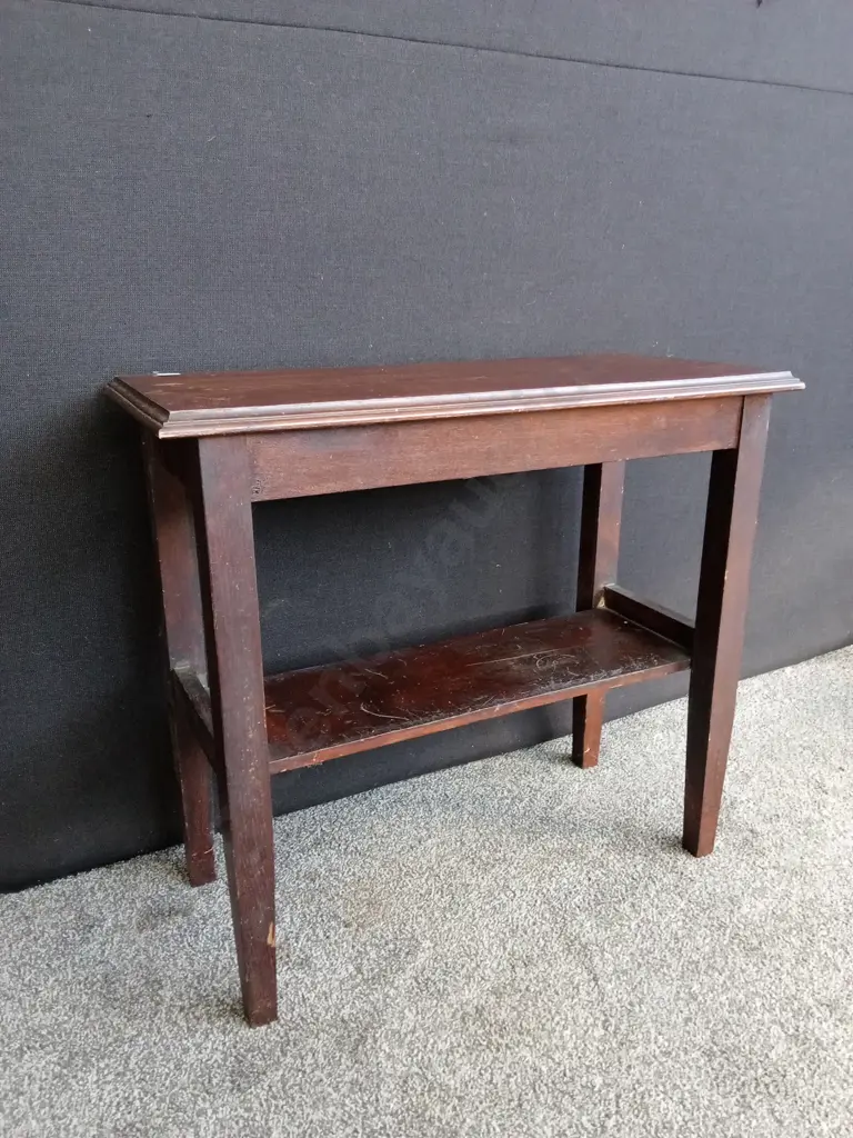 WOODEN SIDE TABLE WITH SHELF L75CM D35CM H69CM Image 1++