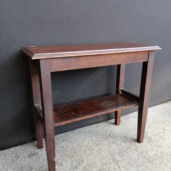 WOODEN SIDE TABLE WITH SHELF L75CM D35CM H69CM