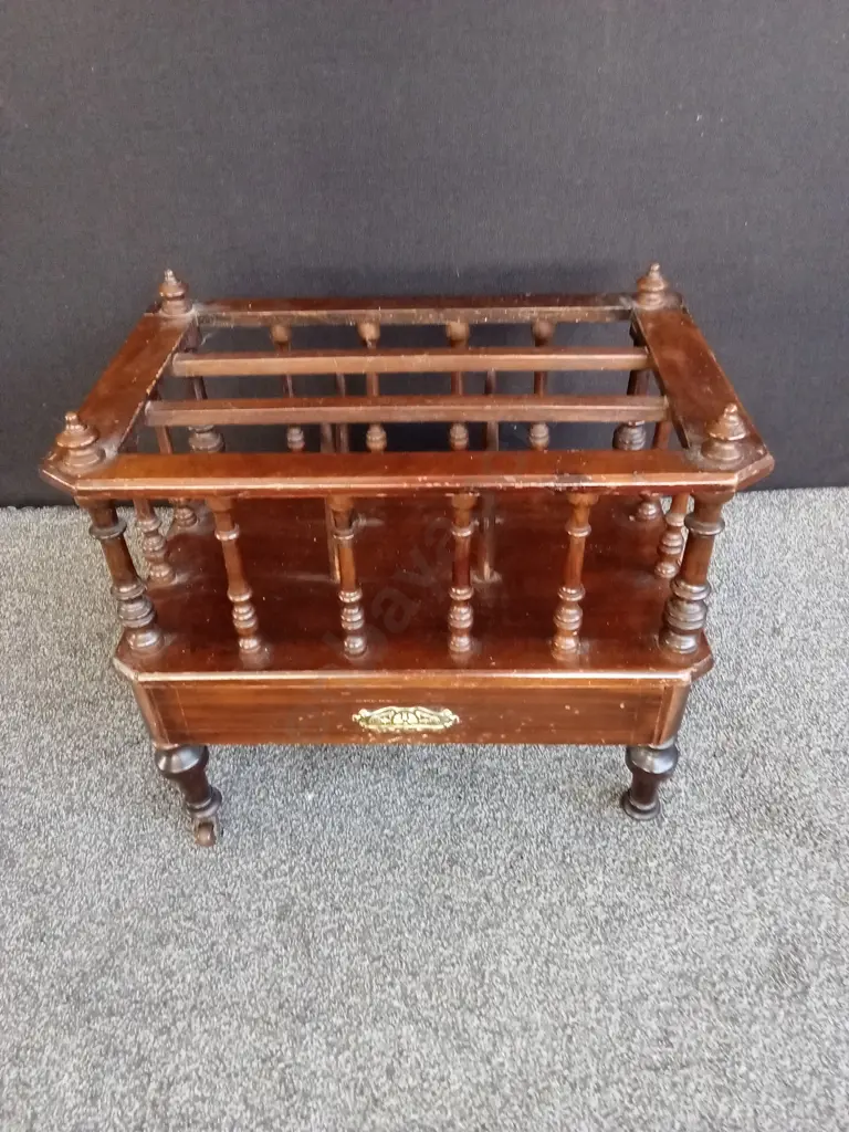 ANTIQUE VICTORIAN STYLE WALNUT TURNED SPINDLE DIVIDERS AND LOWER DRAWER Image 1++