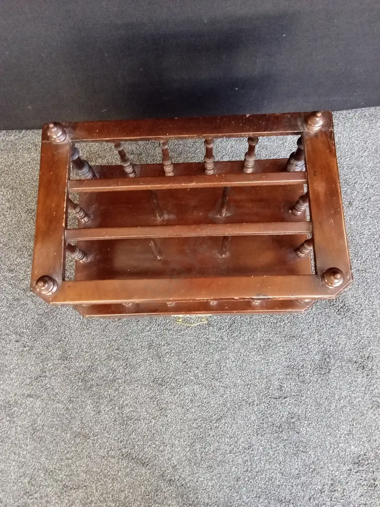 ANTIQUE VICTORIAN STYLE WALNUT TURNED SPINDLE DIVIDERS AND LOWER DRAWER Image 1++