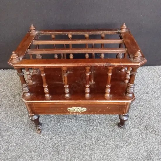 ANTIQUE VICTORIAN STYLE WALNUT TURNED SPINDLE DIVIDERS AND LOWER DRAWER
