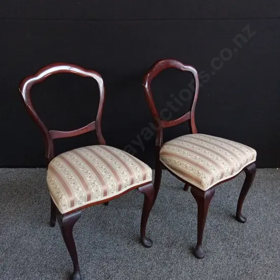 2 ANTIQUE VICTORIAN BALLOON BACK CHAIRS