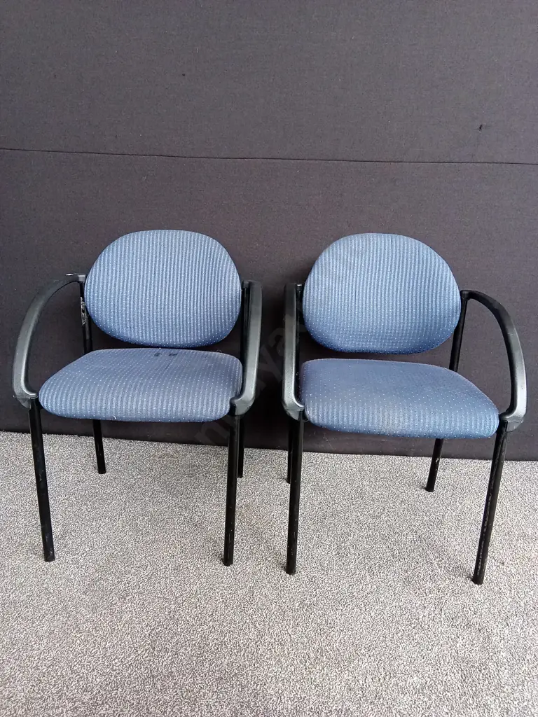 2 BLUE OFFICE CHAIRS Image 1++
