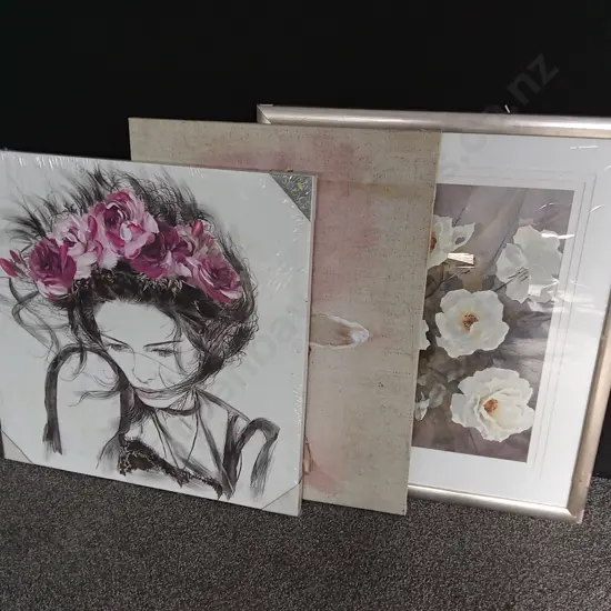 3 PIECES ART, CANVAS PRINTS AND FRAMED PRINT