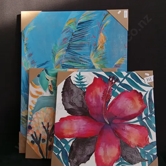 3 PIECES TEXTURED CANVAS ARTWORKS