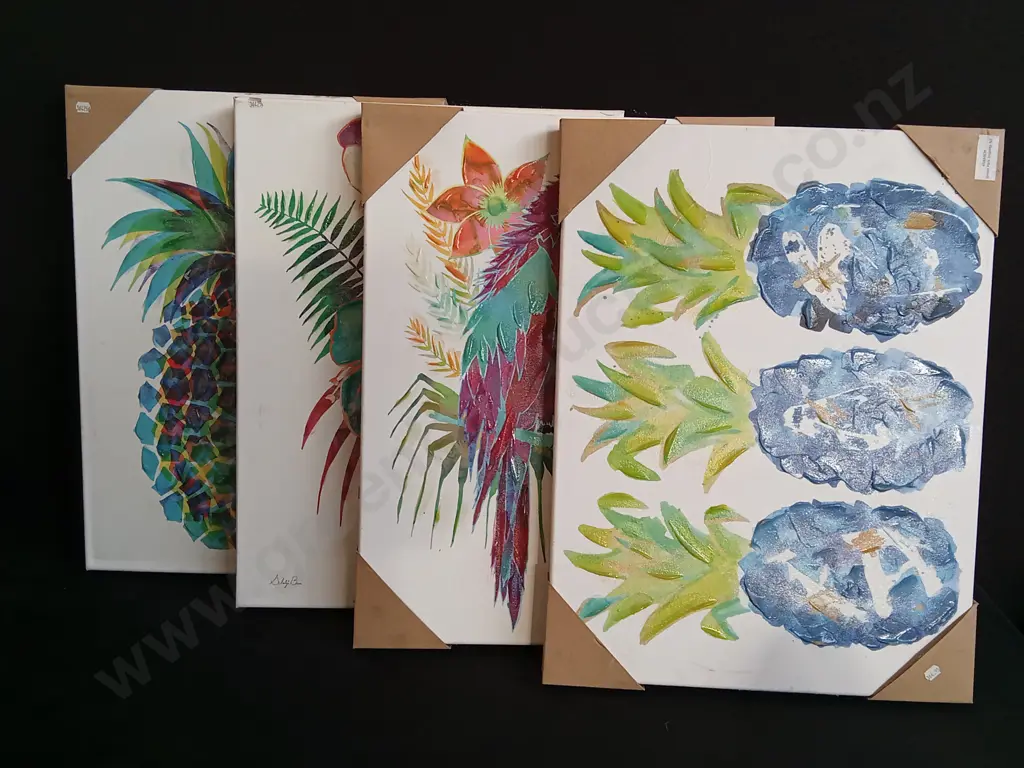 4 PIECES TEXTURED CANVAS ARTWORKS Image 1++