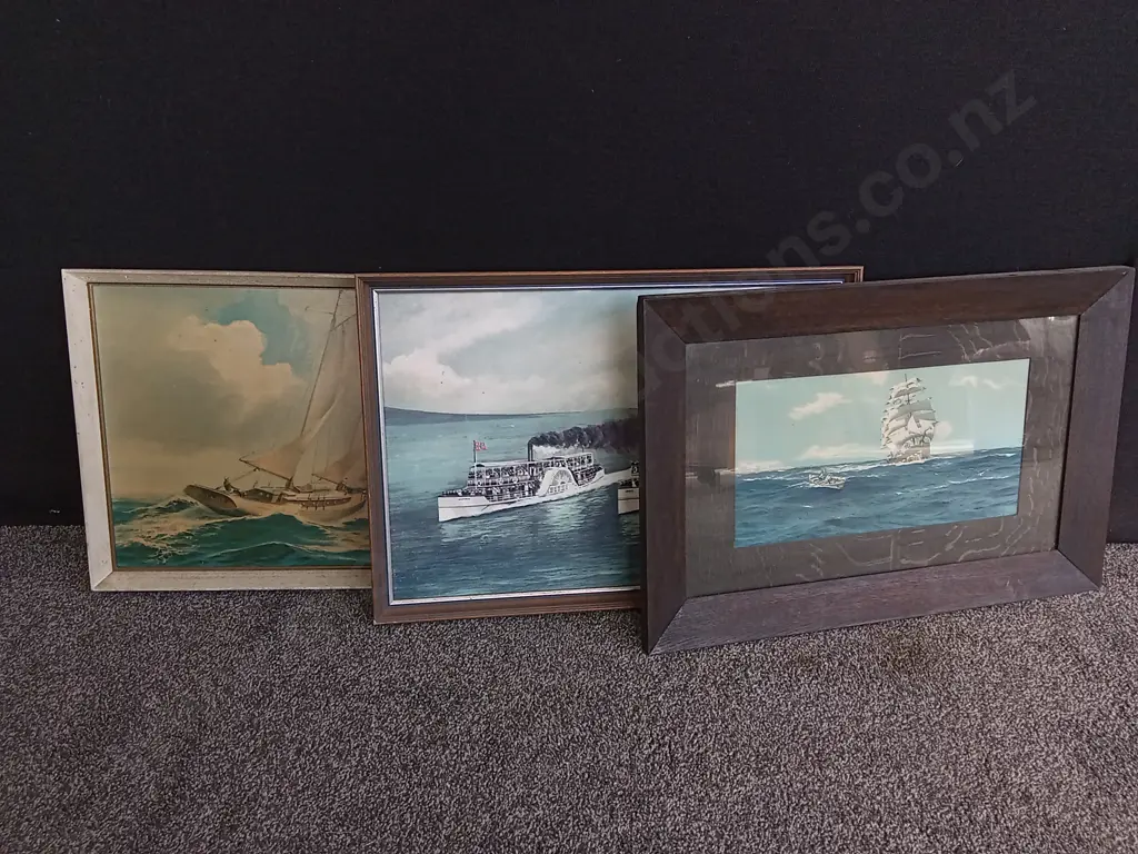 3 FRAMED SHIP PRINTS Image 1++