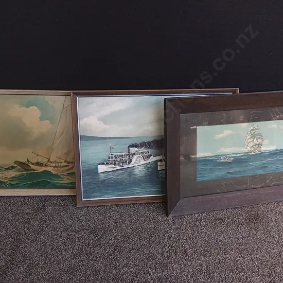 3 FRAMED SHIP PRINTS