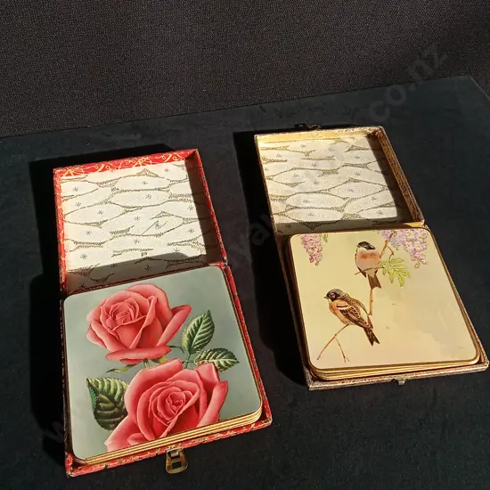 PAIR OF VINTAGE COASTER SETS