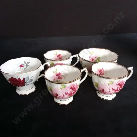 4 ROYAL ALBERT CUPS AND ONE BOWL