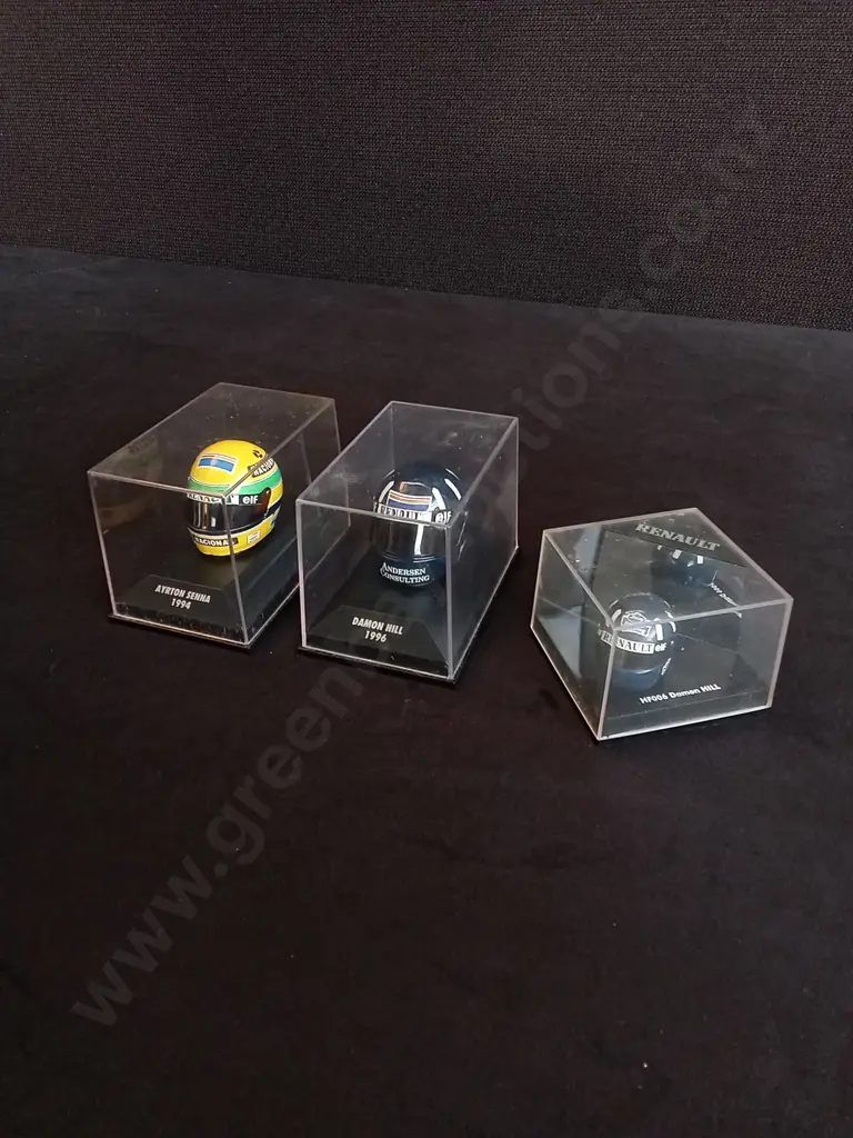 3 PIECES, 1:8 SCALE DIECAST HELMET REPLICAS MINICHAMPS Image 1++