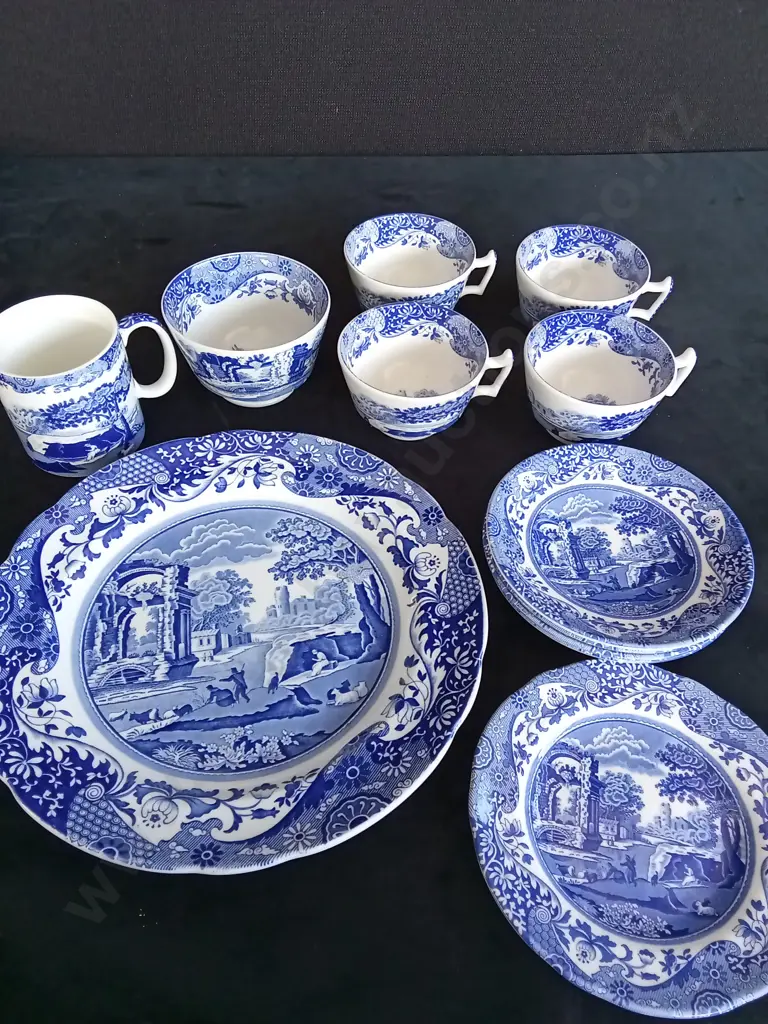 12 PIECE SPODE BLUE ITALIAN SET Image 1++