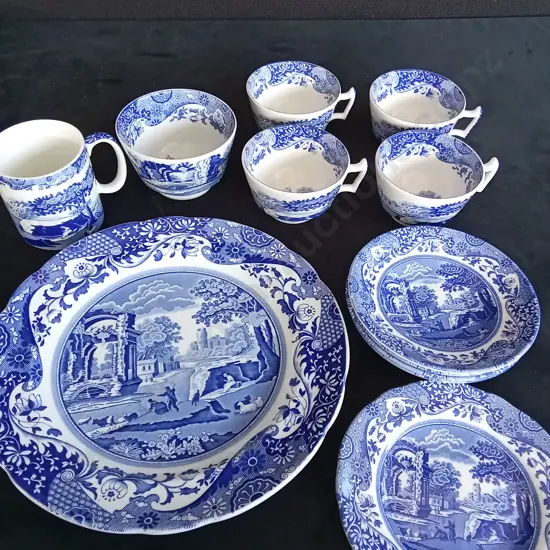 12 PIECE SPODE BLUE ITALIAN SET