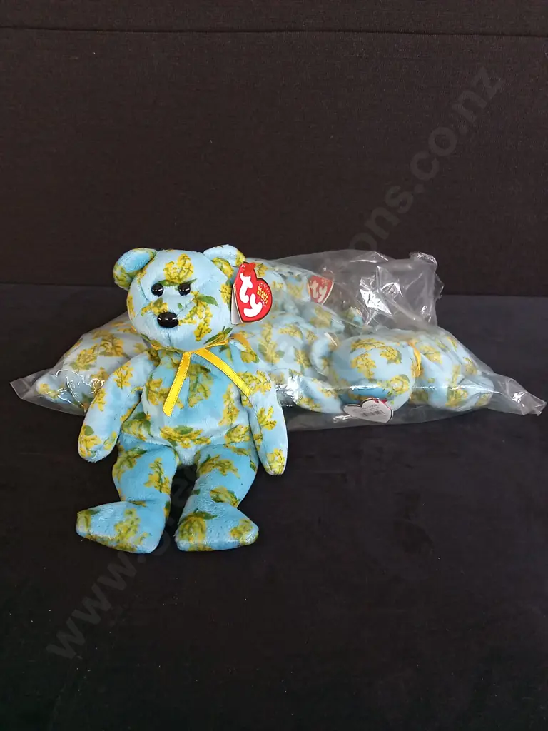 BRAND NEW BAG OF 6 TY BEANIE BABIES "OCKER THE BEAR" Image 1++