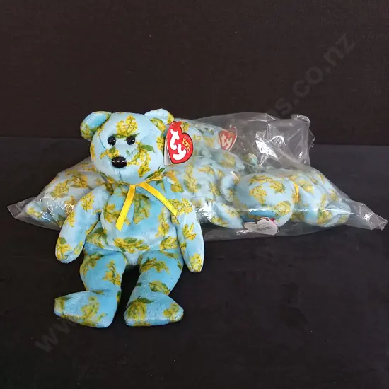 BRAND NEW BAG OF 6 TY BEANIE BABIES "OCKER THE BEAR"