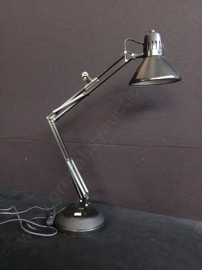 VINTAGE BLACK ANGLEPOISE TABLE LAMP WORKING Image 1++