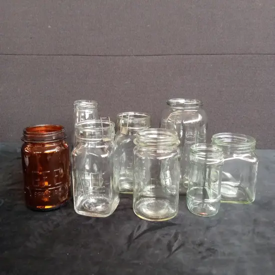 8 GLASS JARS