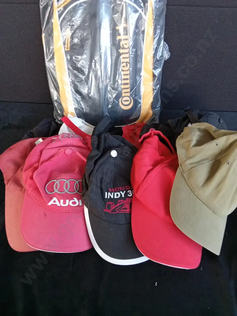 COLLECTION OF HATS AND A BRAND NEW CONTINENTAL BACKPACK Image 1++