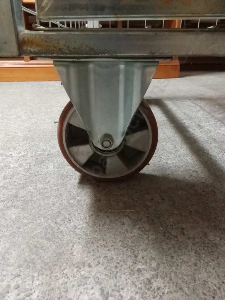 GALVANISED TRANSPORT ROLL CAGE WITH 2 REMOVABLE SHELVES ON LARGE HEAVY DUTY CASTORS WITH LOCKABLE / REMOVABLE DOORS Image 1++