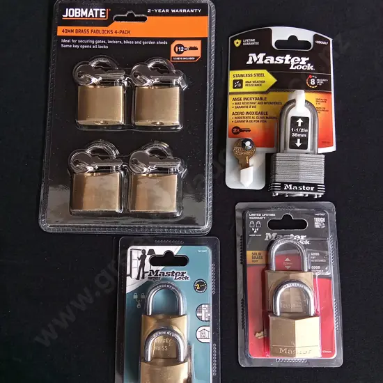 4 BRAND NEW PACKS OF PADLOCKS