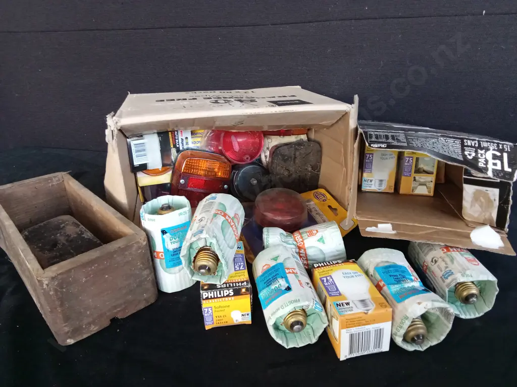 BOX OF LIGHTS AND OTHER ITEMS Image 1++