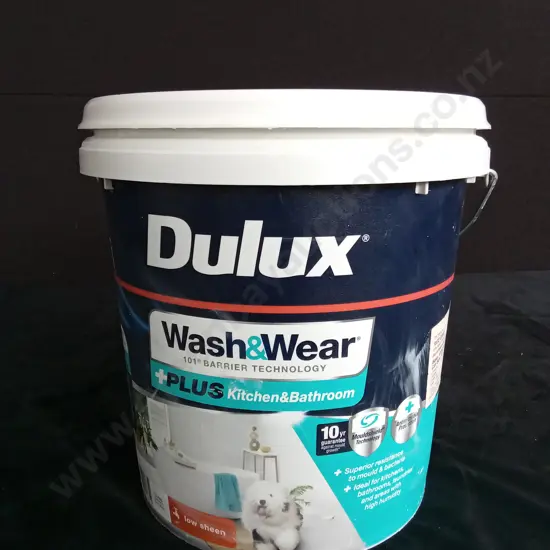 DULUX WASH & WEAR 10 LITRE OF "RICE CAKE" PAINT OPENED