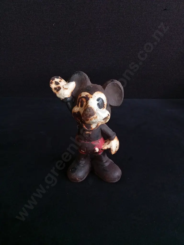 VINTAGE MICKEY MOUSE CAST IRON COIN BANK 15CM HIGH Image 1++