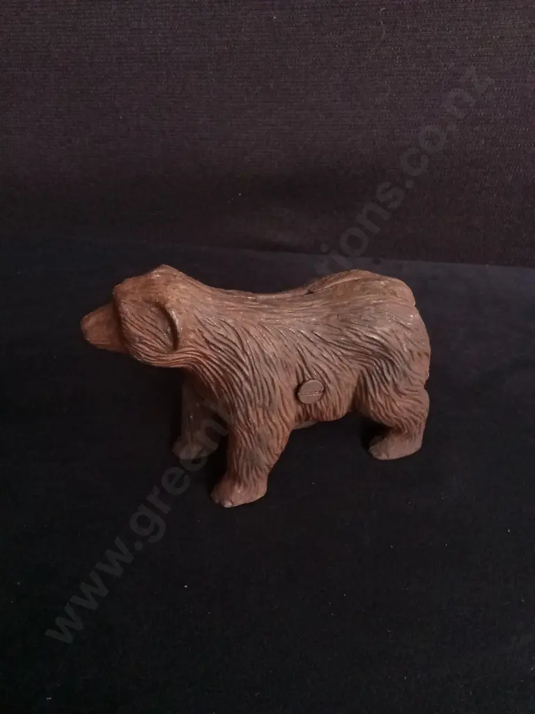VINTAGE CAST IRON BEAR COIN BANK 10CM HIGH Image 1++
