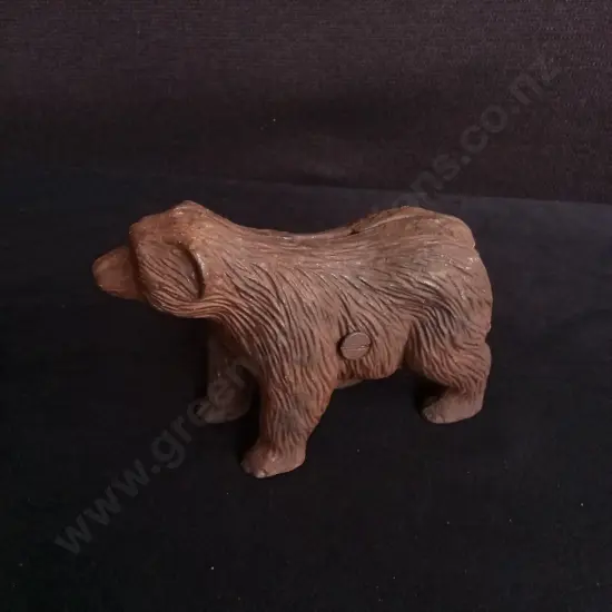 VINTAGE CAST IRON BEAR COIN BANK 10CM HIGH
