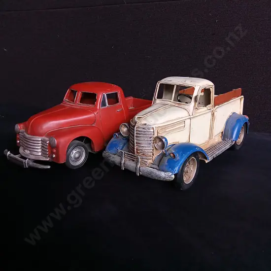 PAIR OF METAL VINTAGE TRUCK MODELS