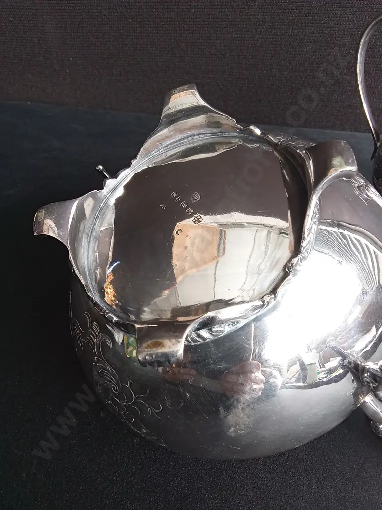 ANTIQUE SHEFFIELD STERLING SILVER SUGAR BOWL AND SHEFFIELD EPNS SILVER PLATED CREAMER Image 1++