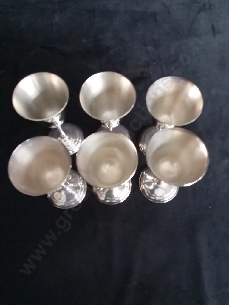 6 SILVER PLATED GOBLETS Image 1++