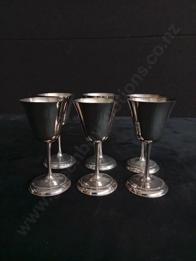 6 SILVER PLATED GOBLETS Image 1++