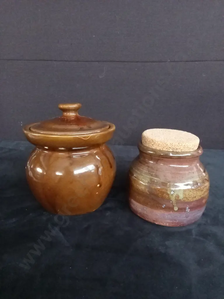 2 POTTERY JARS Image 1++