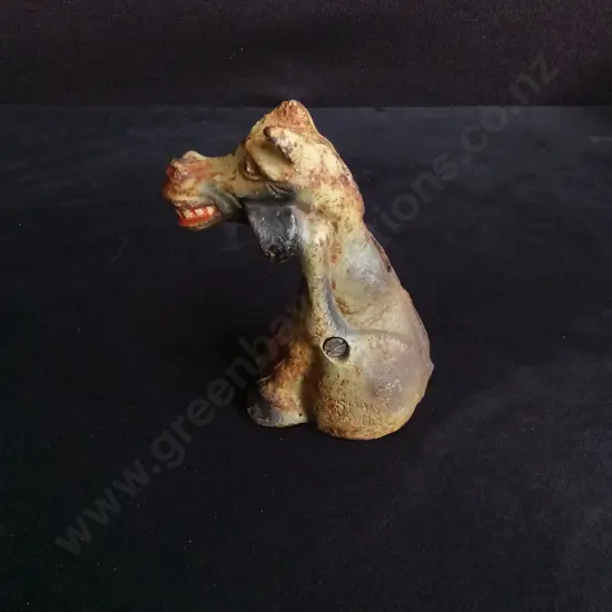 ANTIQUE 1920'S CAST IRON "SPARK PLUG" DONKEY STILL BANK APPROX 12CM HIGH